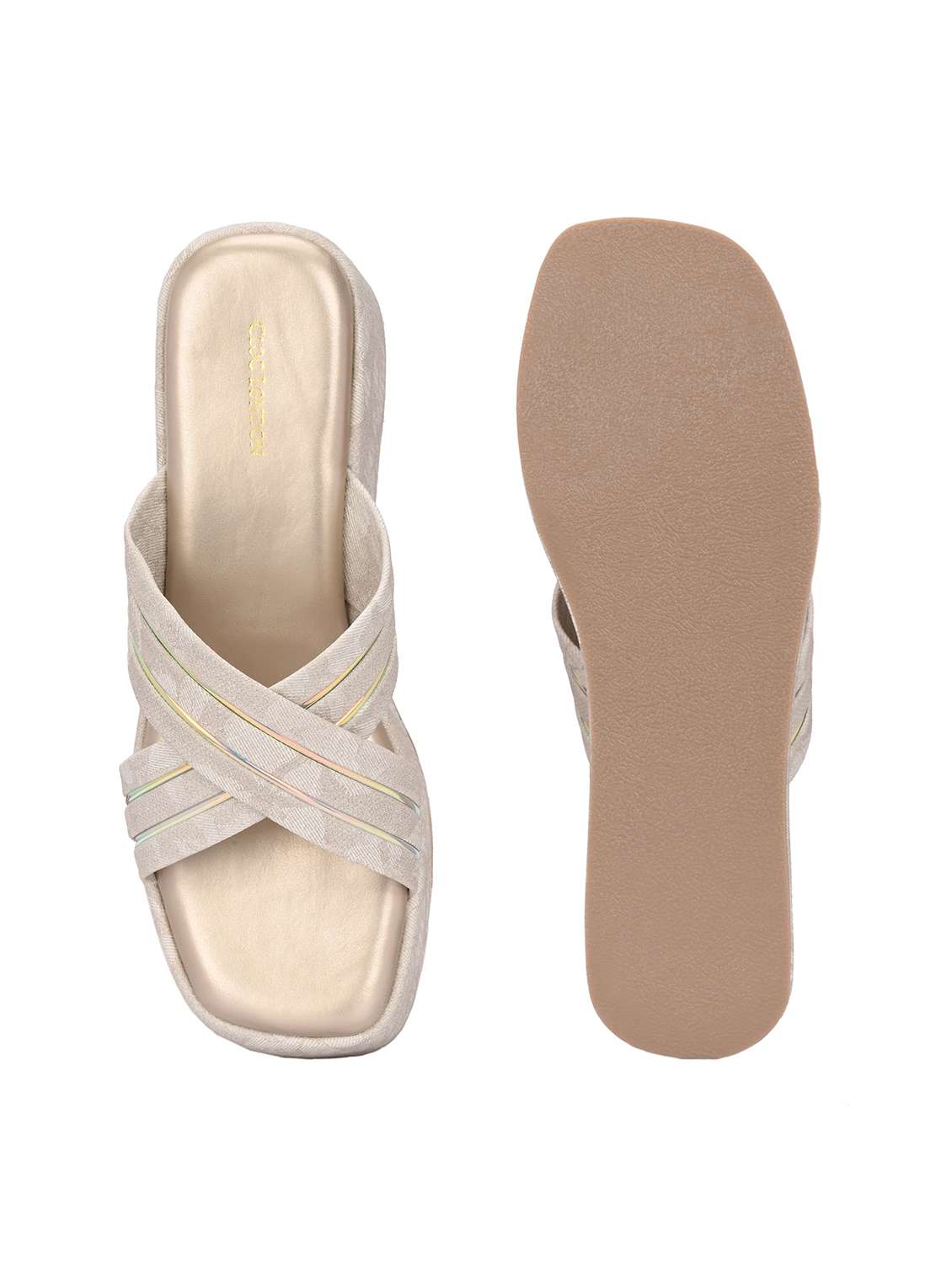 women beige slip on wedge - 21845500 -  Standard Image - 6