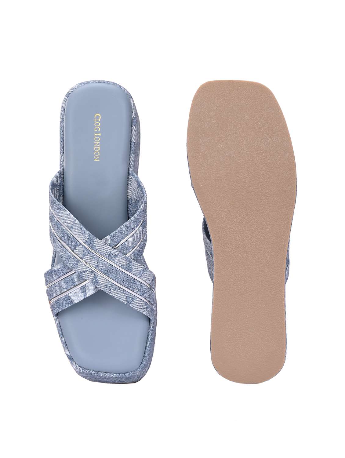 women blue slip on wedge - 21845501 -  Standard Image - 6