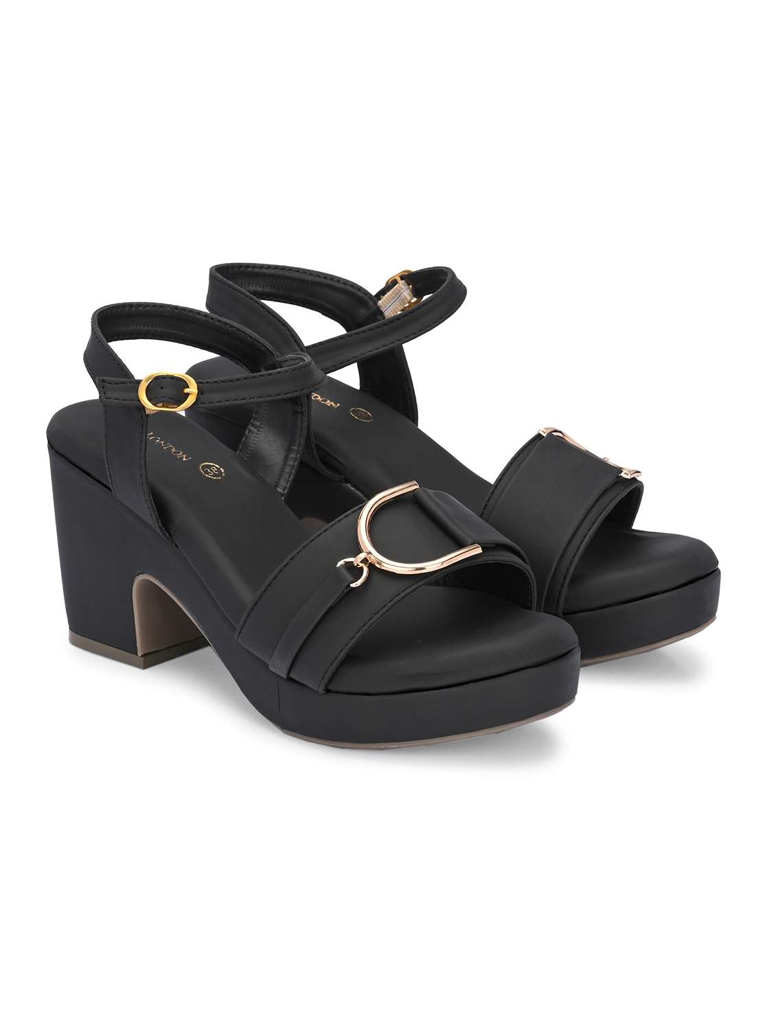women black ankle strap sandal - 21845512 -  Standard Image - 1