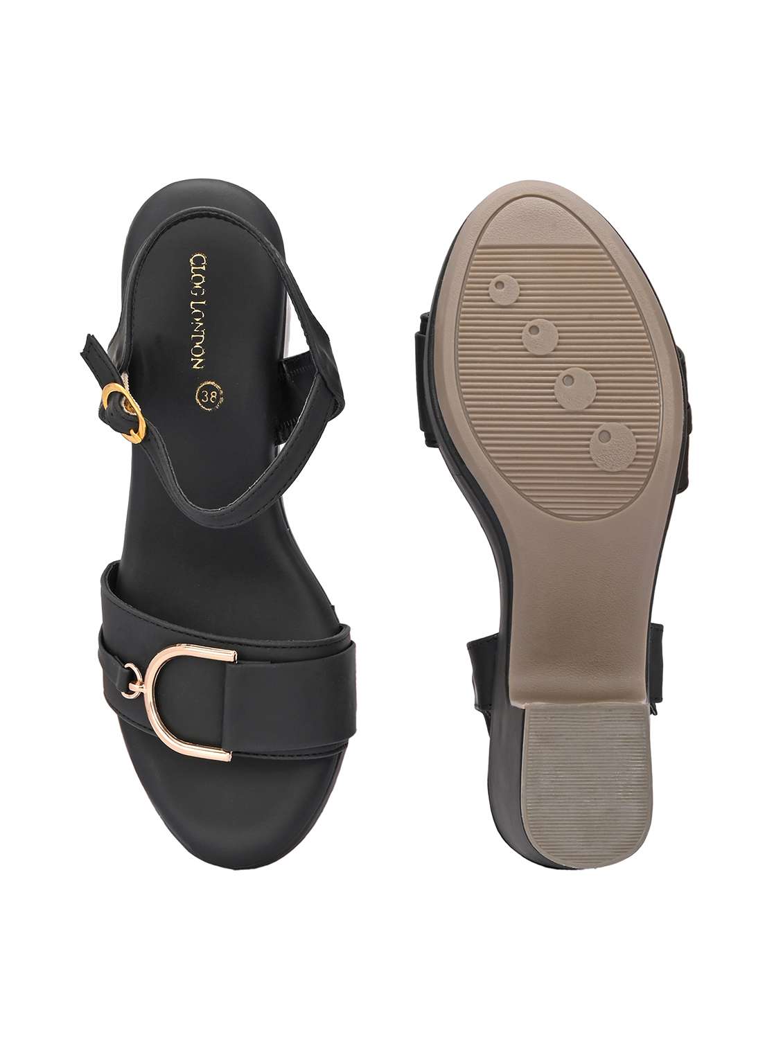 women black ankle strap sandal - 21845512 -  Standard Image - 6