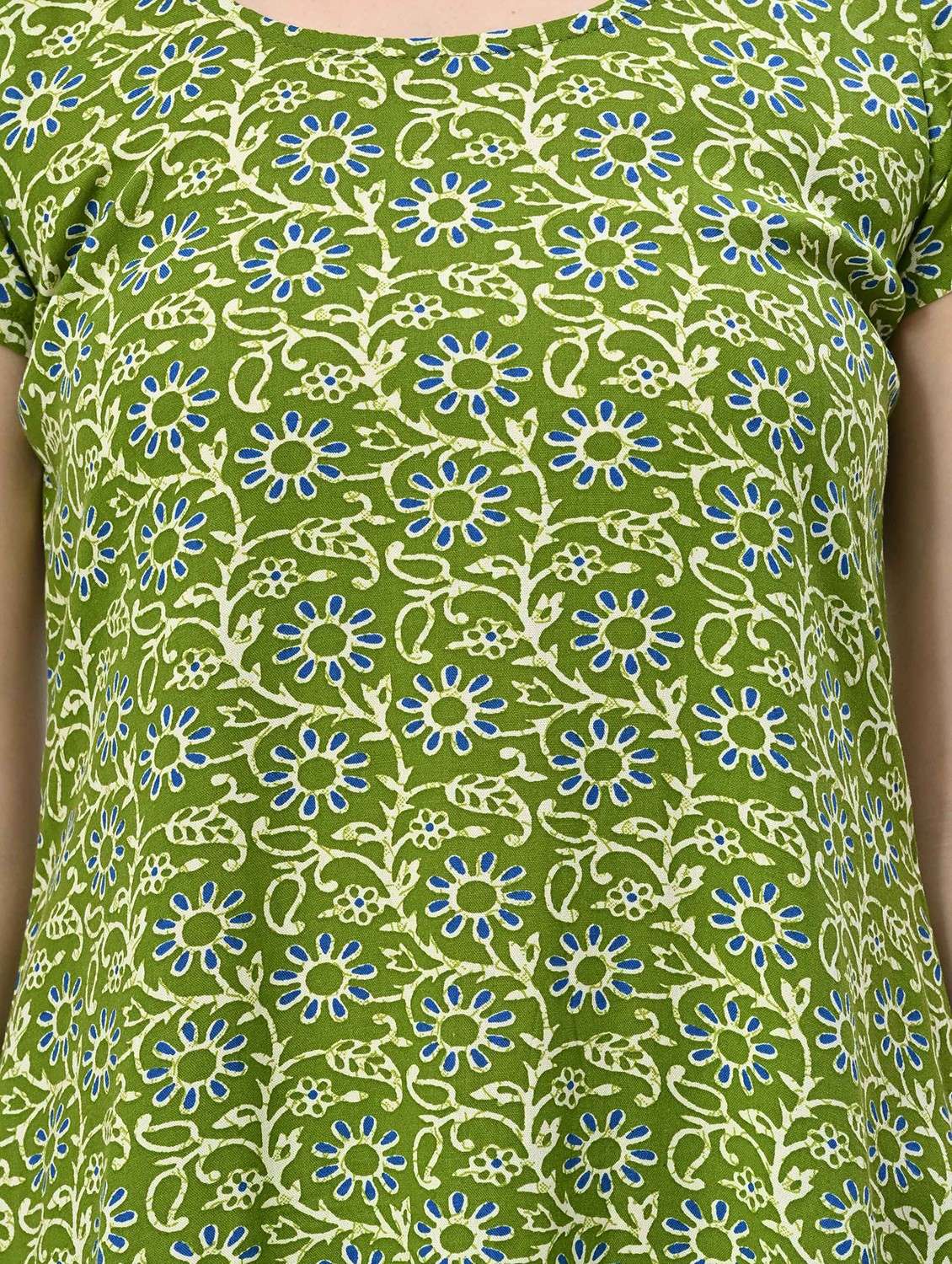 women printed round neck asymmetric dress - 21845549 -  Standard Image - 4