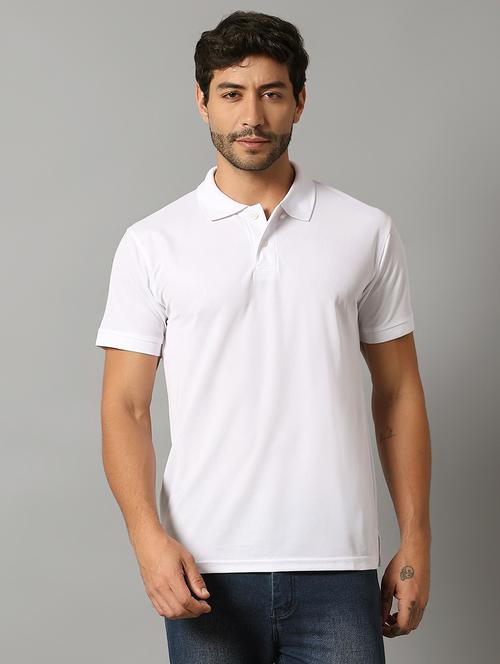 men white printed short sleeve polo t-shirt - 21845568 -  Standard Image - 0