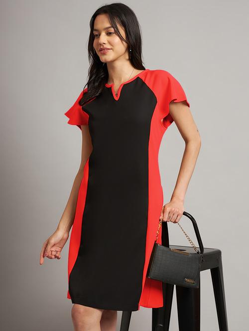 women color blocked a-line dress - 21851375 -  Standard Image - 0