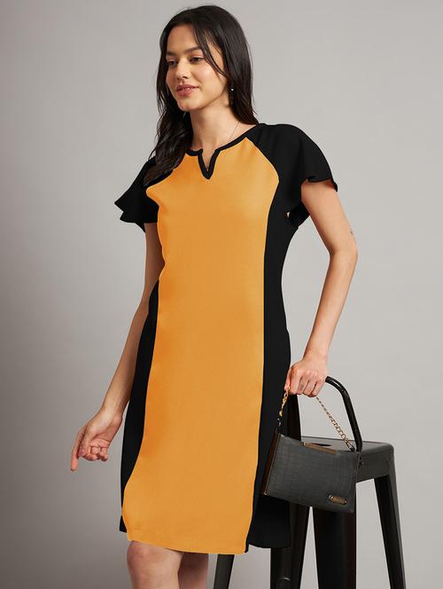 women color blocked a-line dress - 21851382 - Standard Image - 0