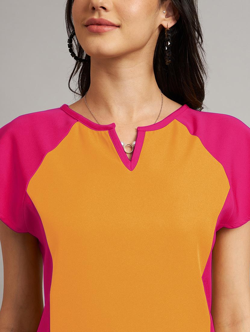 women color blocked a-line dress - 21851386 - Standard Image - 6