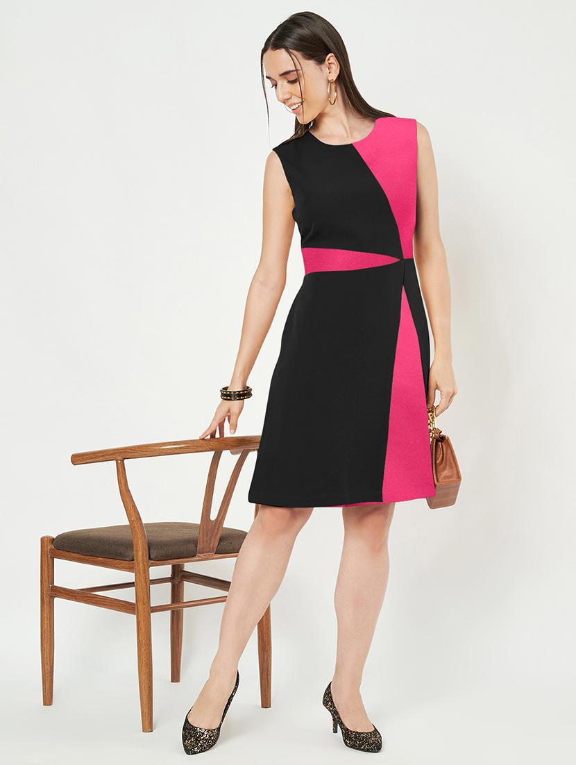 women color blocked sleeveless a-line dress - 21851397 - Standard Image - 4