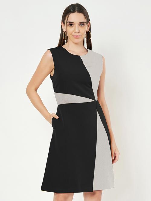 women color blocked sleeveless a-line dress - 21851399 - Standard Image - 0