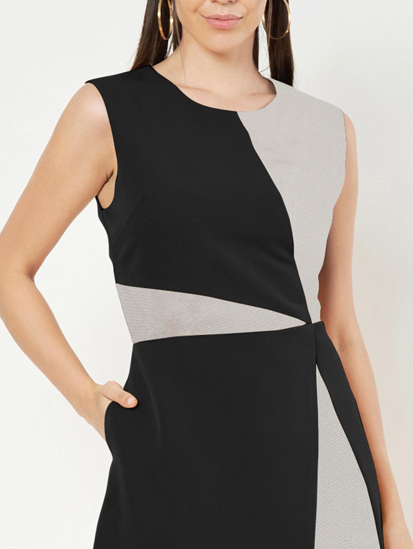 women color blocked sleeveless a-line dress - 21851399 - Standard Image - 6