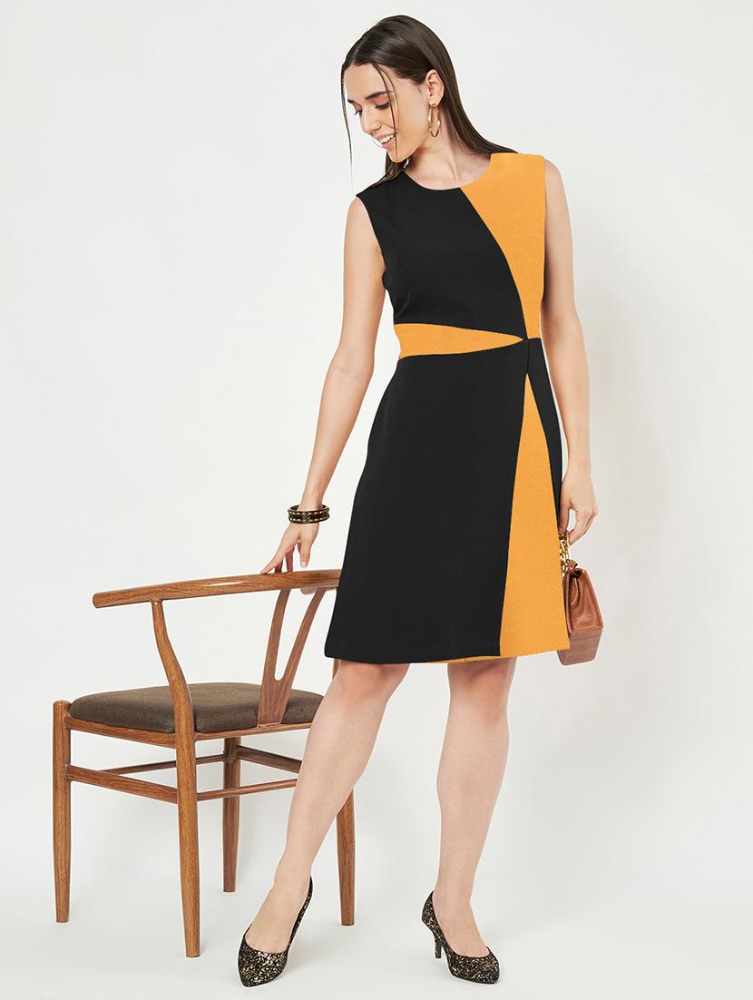 women color blocked sleeveless a-line dress - 21851400 - Standard Image - 4
