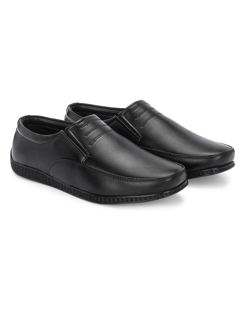 men black slip on formal shoes - 21853487 - Standard Image - 1