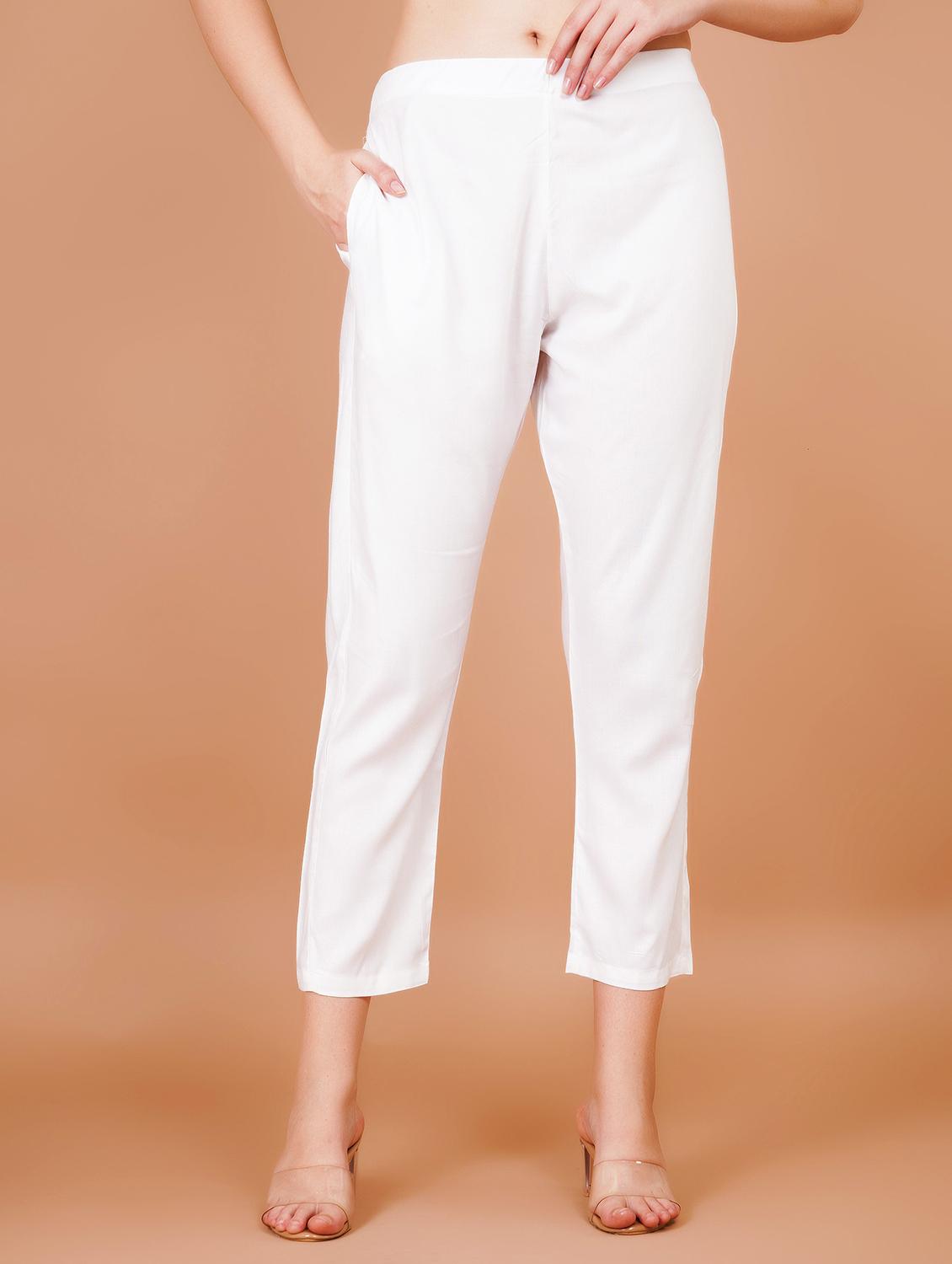 women solid mid rise cropped pant - 21853653 - Zoom Image - 0