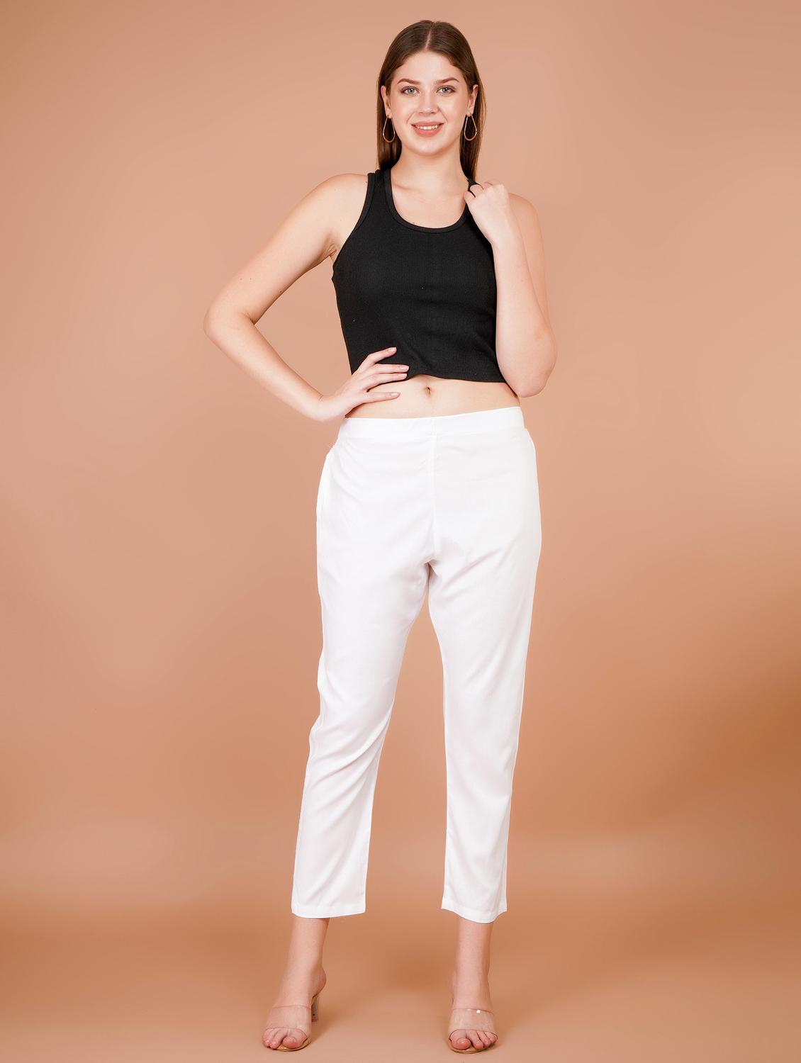 women solid mid rise cropped pant - 21853653 - Standard Image - 6