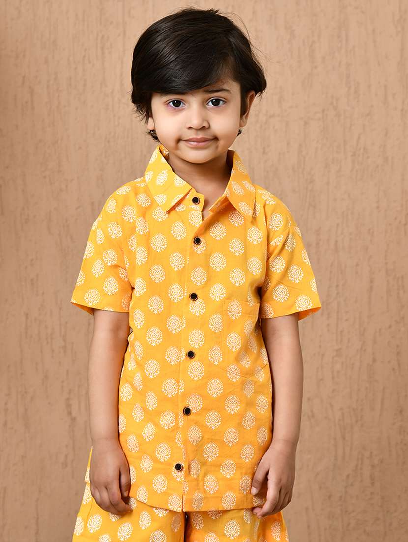 boys printed short sleeve casual shirt