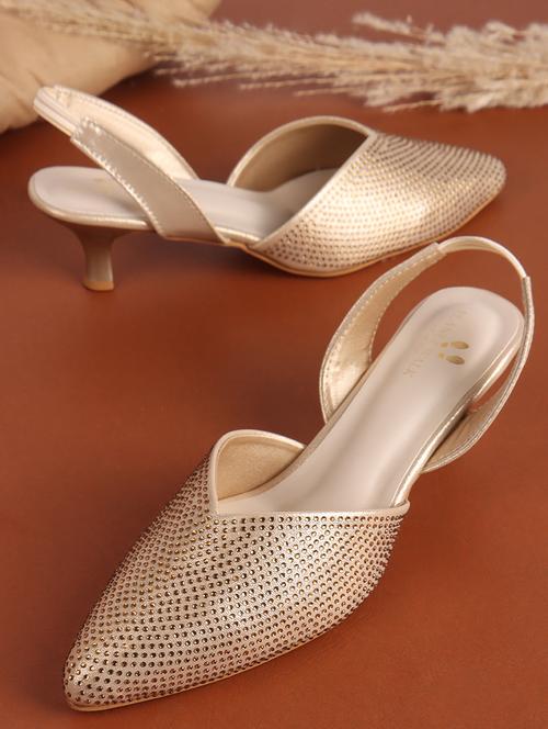 women gold back strap sandal - 21853755 -  Standard Image - 0