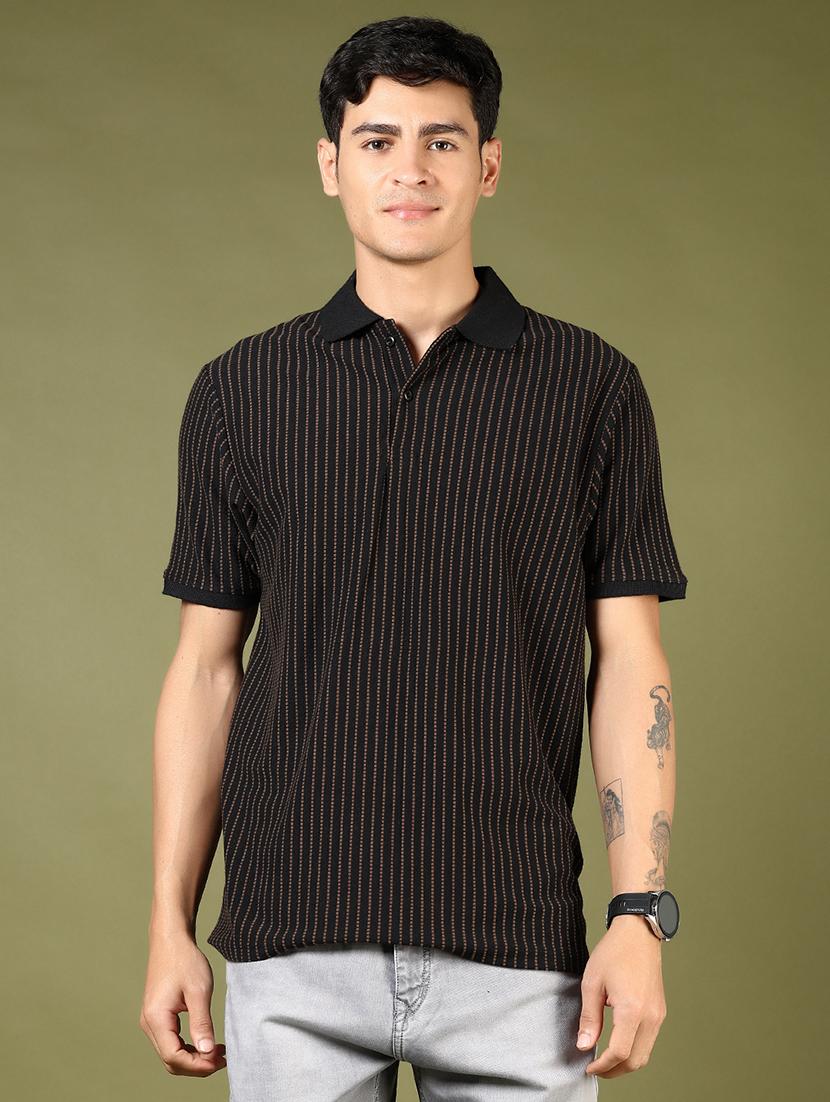 men striped short sleeve regular fit polo t-shirt - 21853833 - Standard Image - 1
