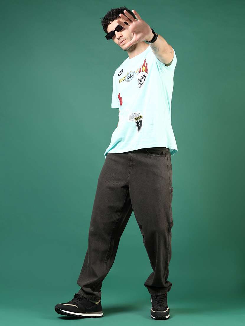 men green printed short sleeve regular fit t-shirt - 21853880 -  Standard Image - 4