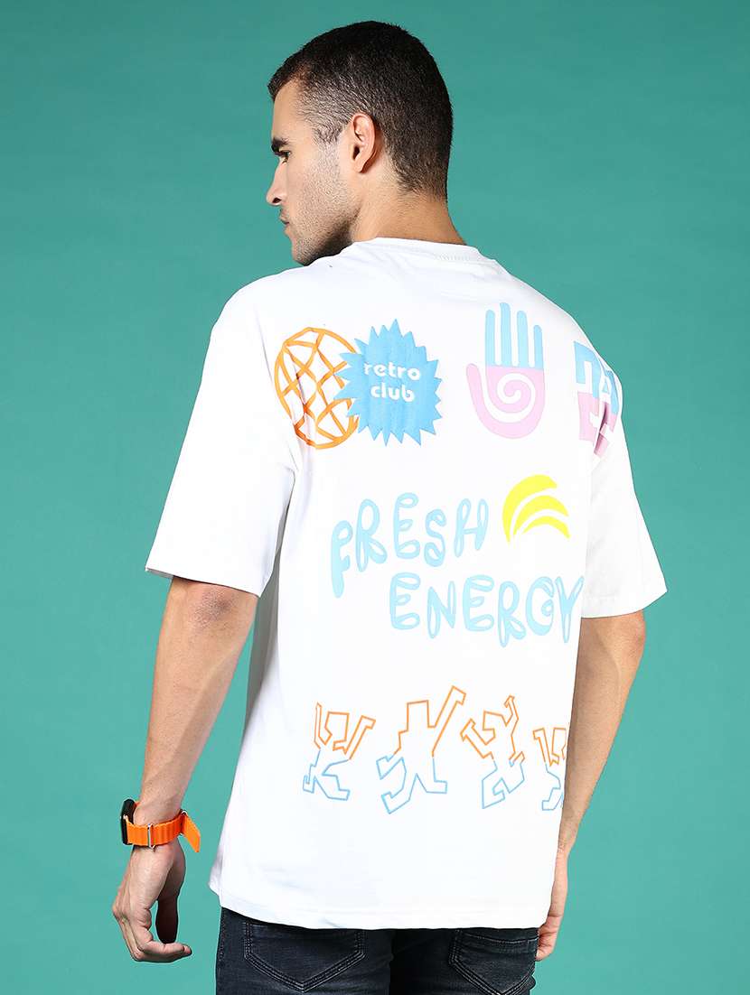 men printed short sleeve loose fit t-shirt