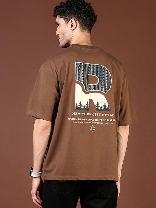 men front & back print round neck regular fit t-shirt - 21853941 - Standard Image - 0