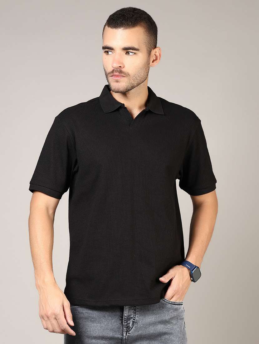 men solid short sleeve loose fit polo t-shirt - 21853945 -  Standard Image - 1