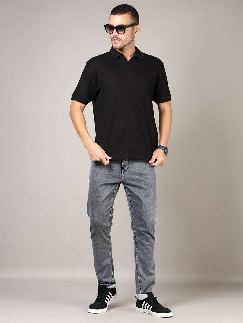 men solid short sleeve loose fit polo t-shirt - 21853945 -  Standard Image - 4