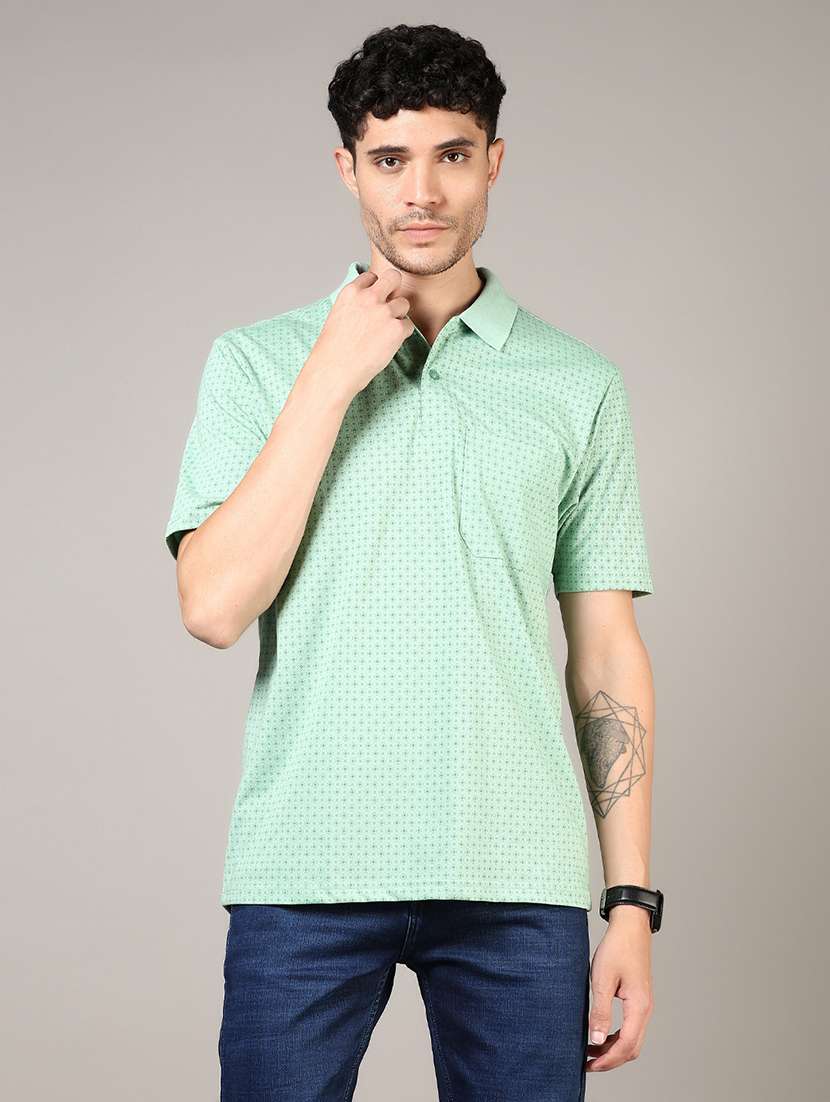 men printed short sleeve regular fit polo t-shirt - 21853978 - Standard Image - 1
