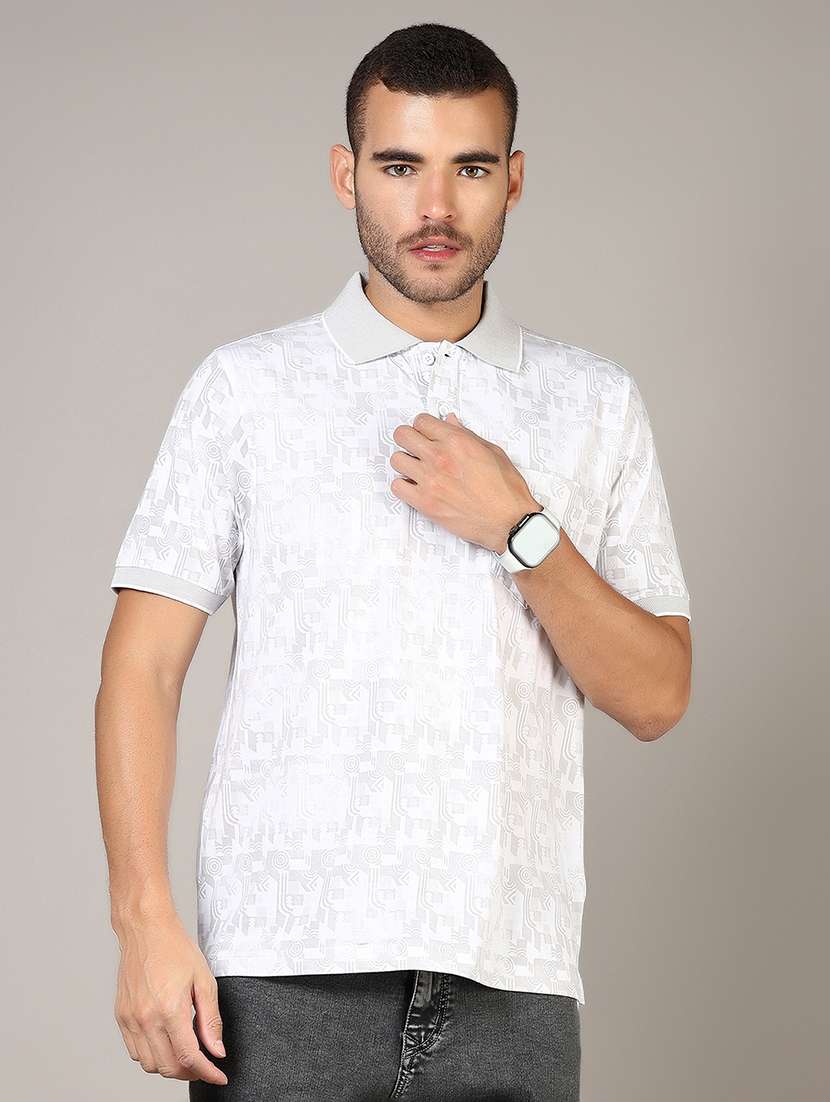 men printed short sleeve regular fit polo t-shirt - 21853979 -  Standard Image - 1