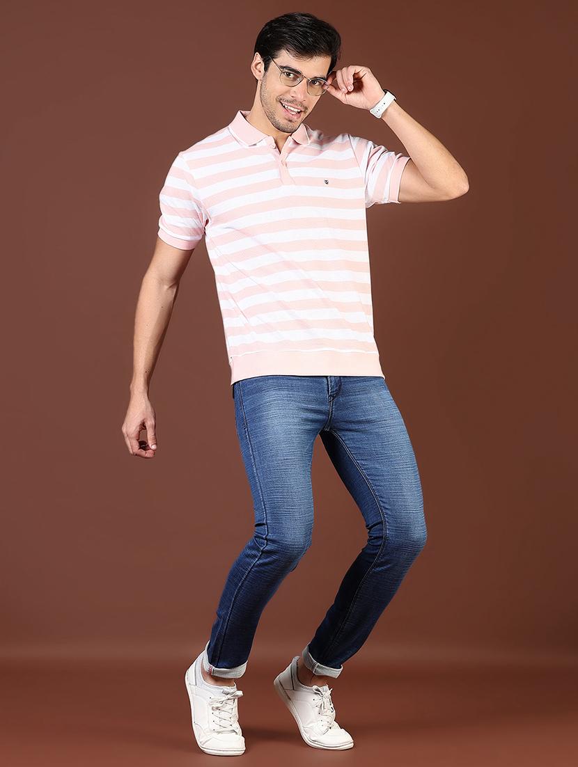 men striped short sleeve regular fit polo t-shirt - 21853982 - Standard Image - 4