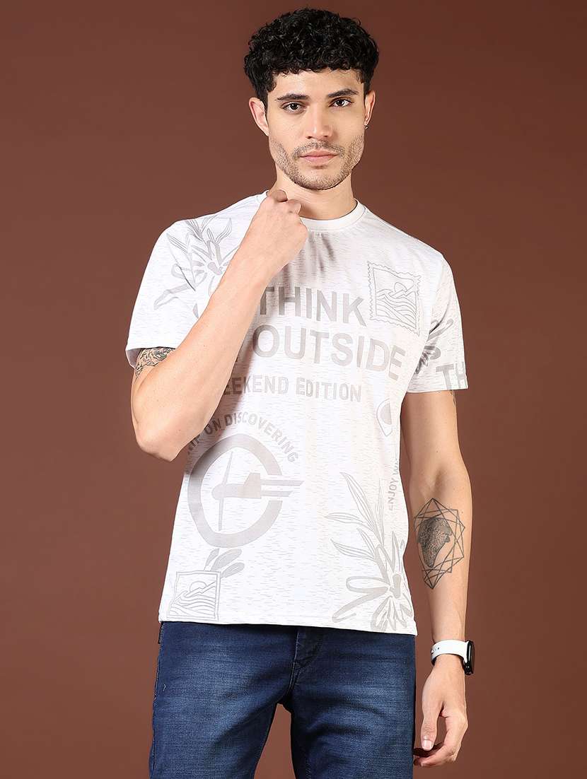 men printed short sleeve regular fit t-shirt - 21853990 -  Standard Image - 1