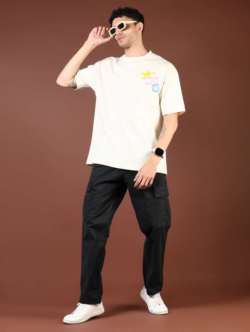 men off white printed short sleeve regular fit t-shirt - 21853991 -  Standard Image - 4