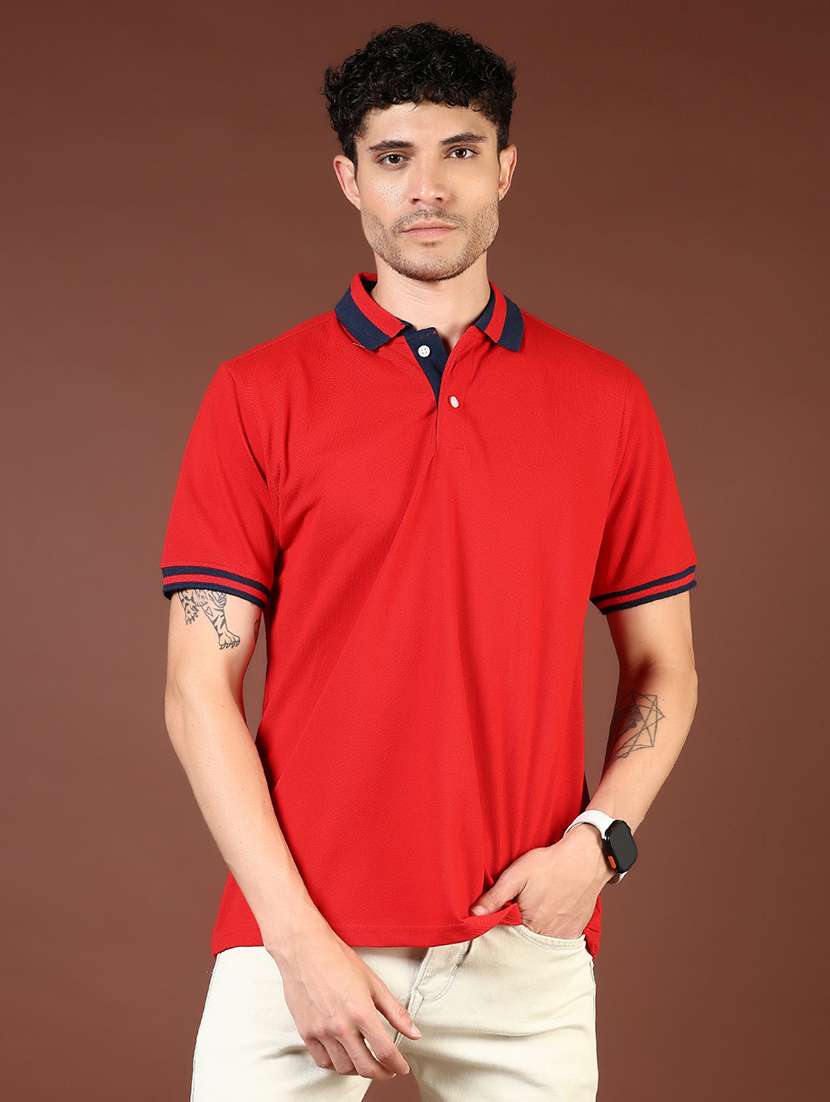 men solid short sleeve regular fit polo t-shirt - 21854015 -  Standard Image - 1