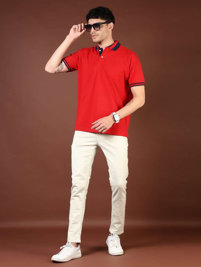 men solid short sleeve regular fit polo t-shirt - 21854015 -  Standard Image - 4