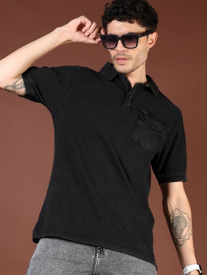 men solid short sleeve regular fit polo t-shirt - 21854020 - Zoom Image - 0