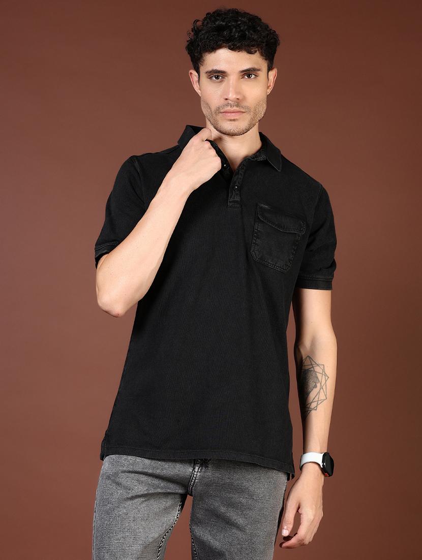 men solid short sleeve regular fit polo t-shirt - 21854020 - Standard Image - 1