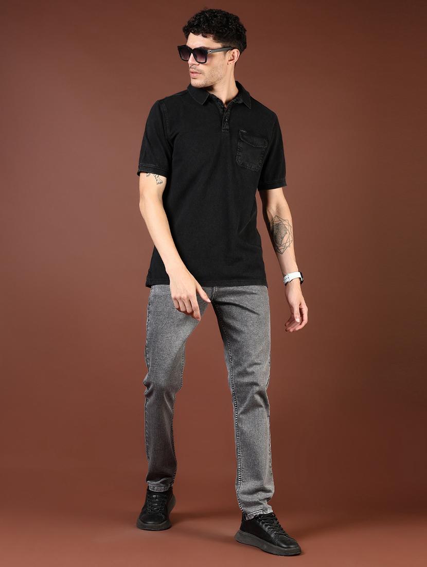 men solid short sleeve regular fit polo t-shirt - 21854020 - Standard Image - 4