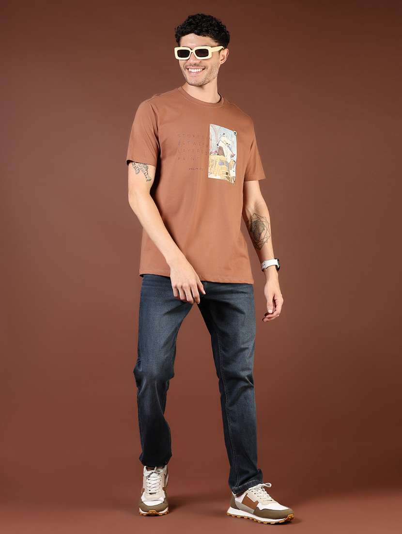 men printed short sleeve loose fit t-shirt - 21854021 -  Standard Image - 4