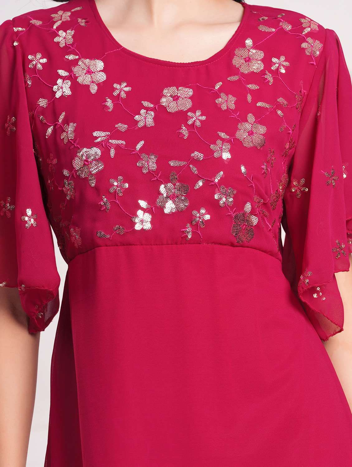women embellished flared sleeves a-line dress - 21854038 - Standard Image - 4