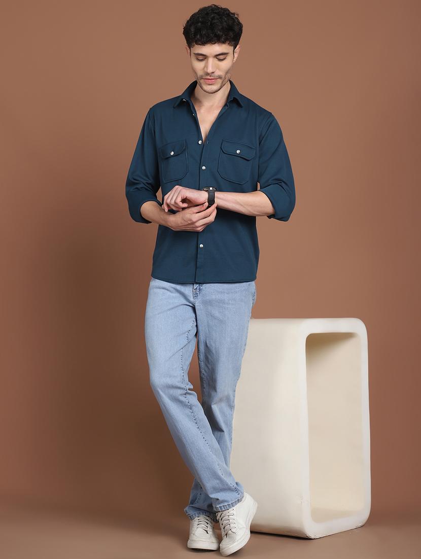 men solid long sleeve regular fit casual shirt - 21854086 - Standard Image - 4