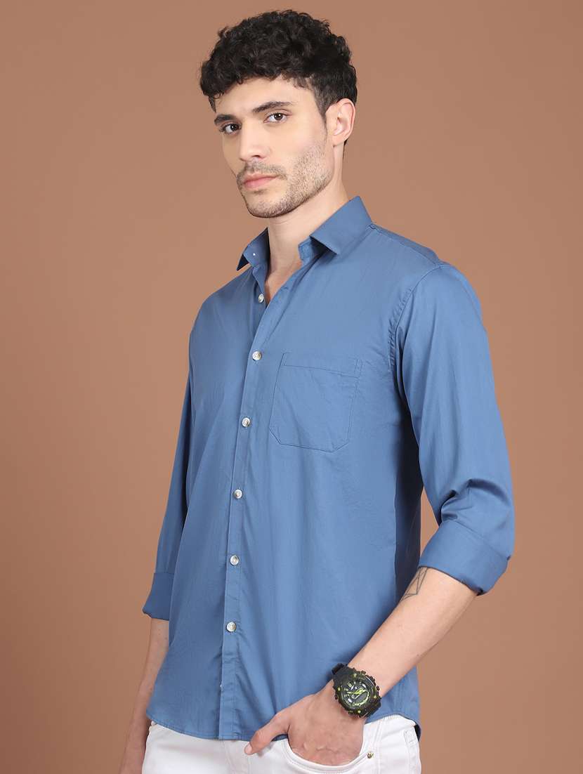 men solid long sleeve regular fit casual shirt - 21854094 -  Standard Image - 1