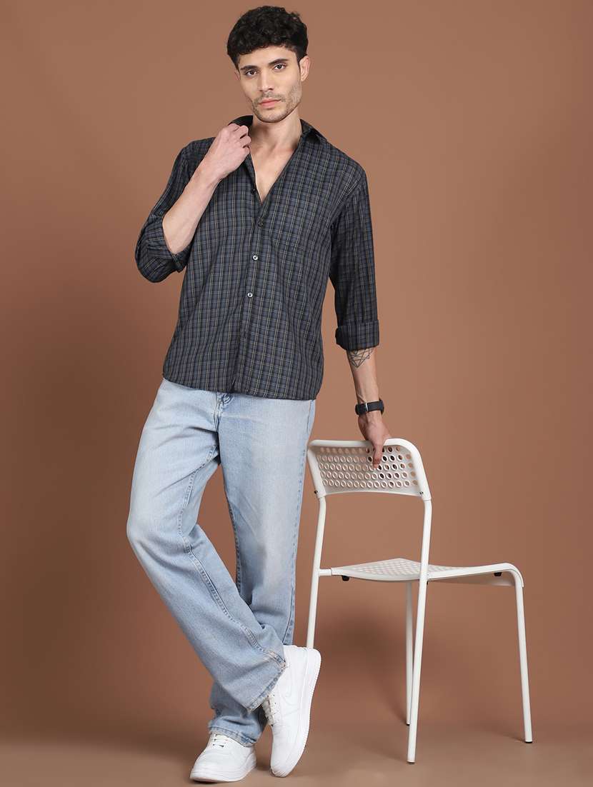 men checkered long sleeve regular fit casual shirt - 21854102 -  Standard Image - 4