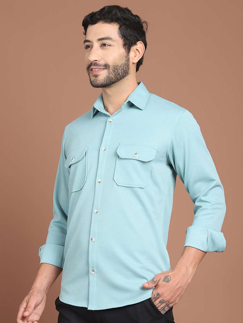 men solid long sleeve regular fit casual shirt - 21854108 -  Standard Image - 1