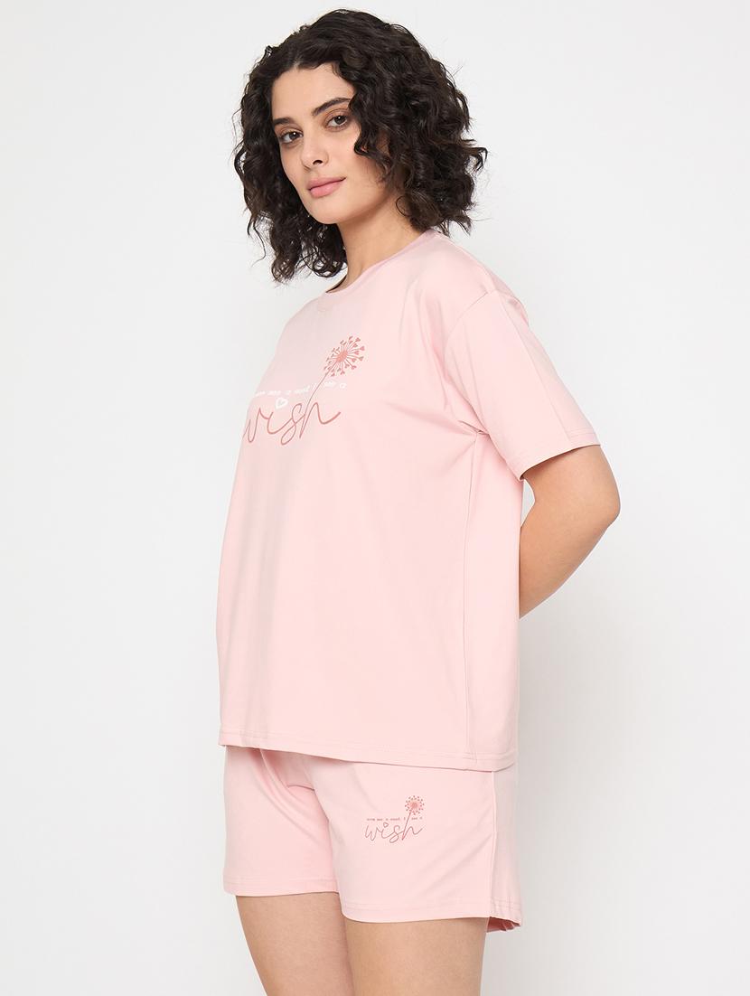 women printed nightwear shorts set - 21854113 -  Standard Image - 1