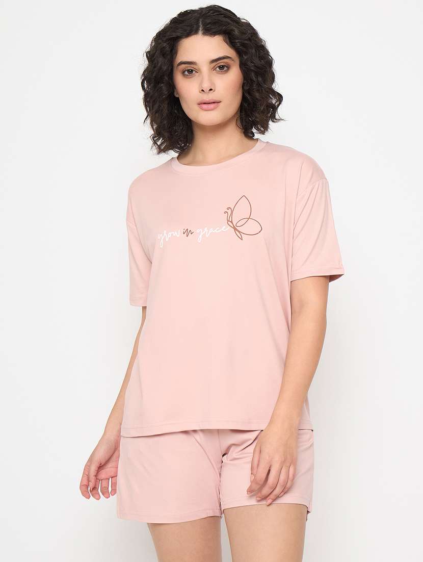 women printed nightwear shorts set