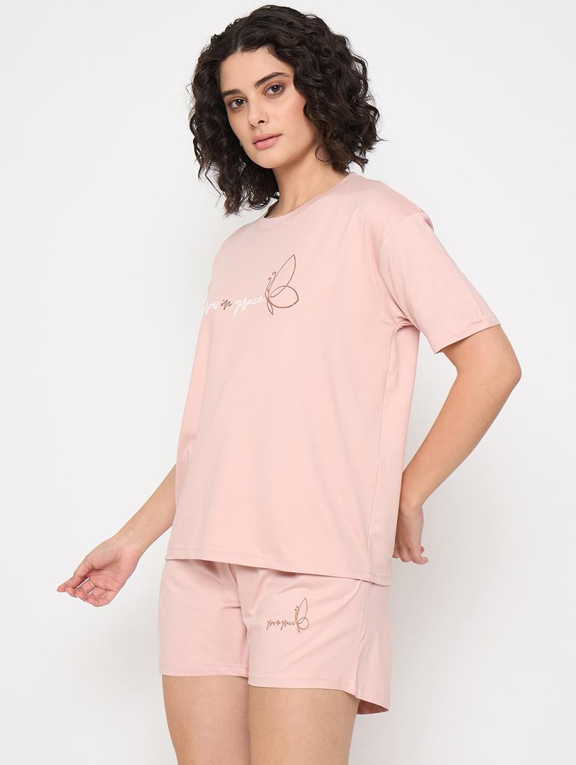 women printed nightwear shorts set - 21854114 - Standard Image - 1