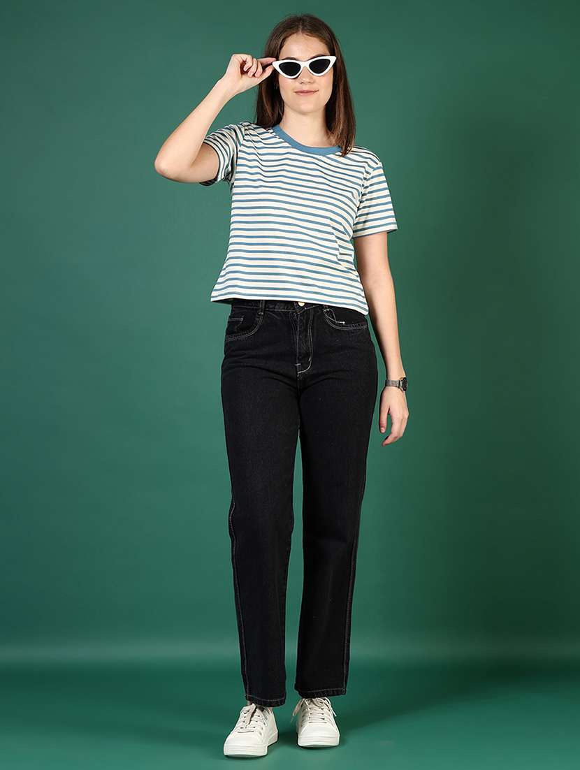 women striped short sleeve regular fit t-shirt - 21854119 -  Standard Image - 4