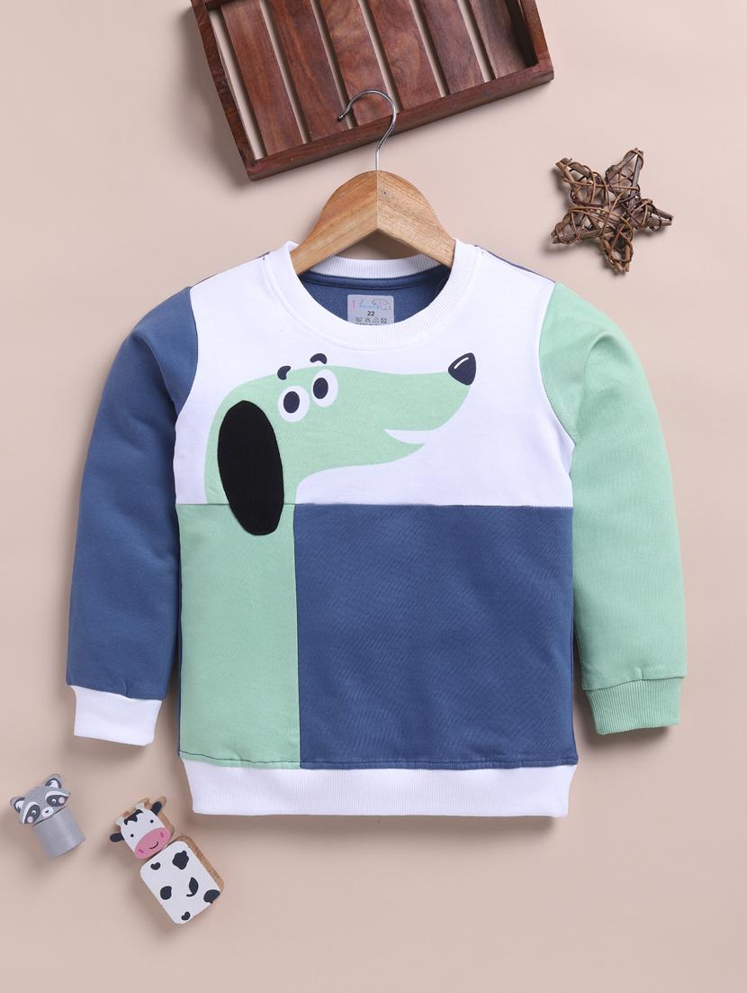 boys color blocked long sleeve sweatshirt