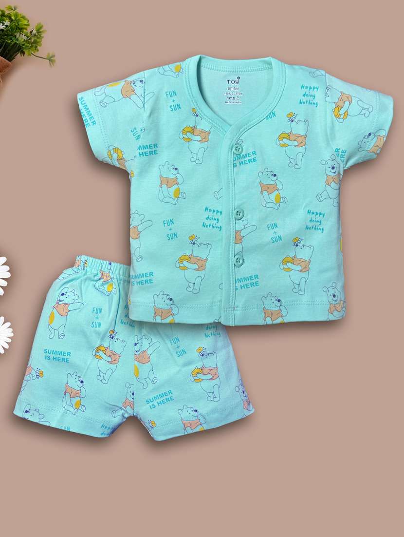 kids printed short sleeves shirt & short set