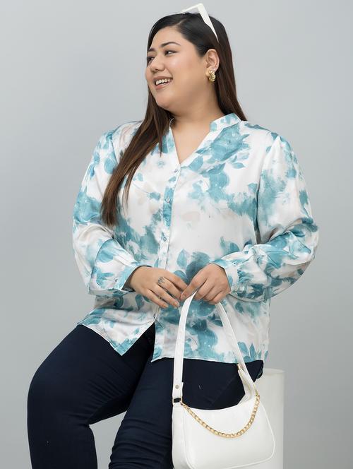 women plus size printed long sleeves shirt - 21854186 -  Standard Image - 0