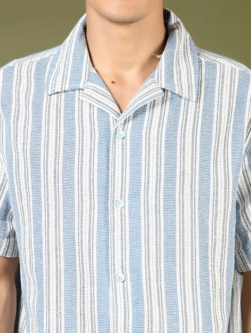 men striped long sleeve regular fit casual shirt - 21854222 -  Standard Image - 4
