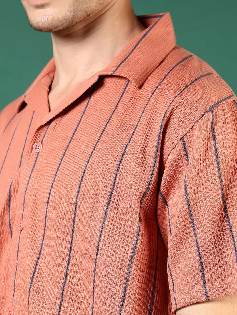 men rust stripes short sleeve regular fit t-shirt - 21854228 -  Standard Image - 4