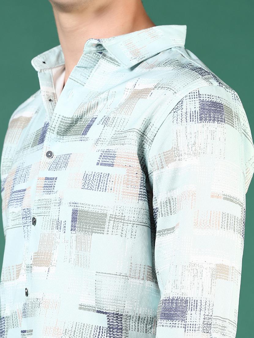 men green printed long sleeve regular fit casual shirt - 21854229 - Standard Image - 4